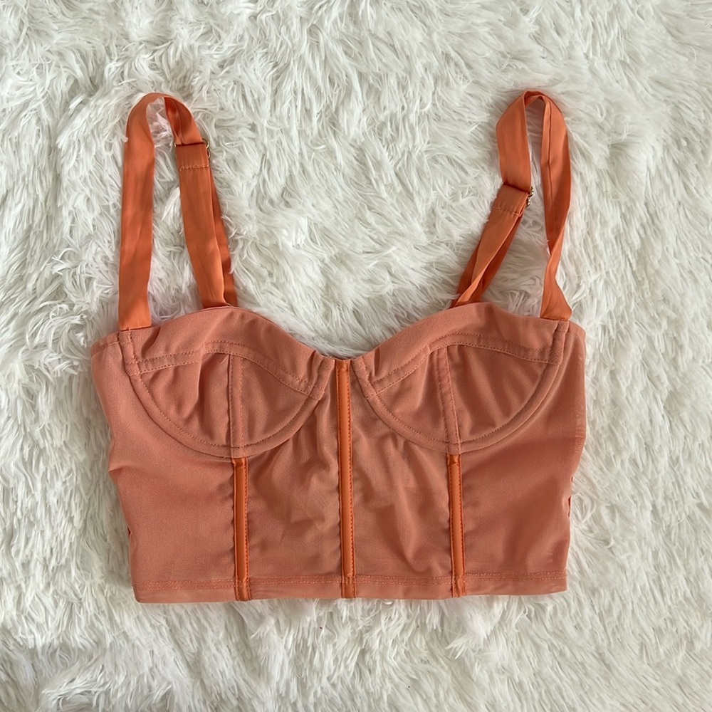Oh Polly Corset Top - Peach/Blush